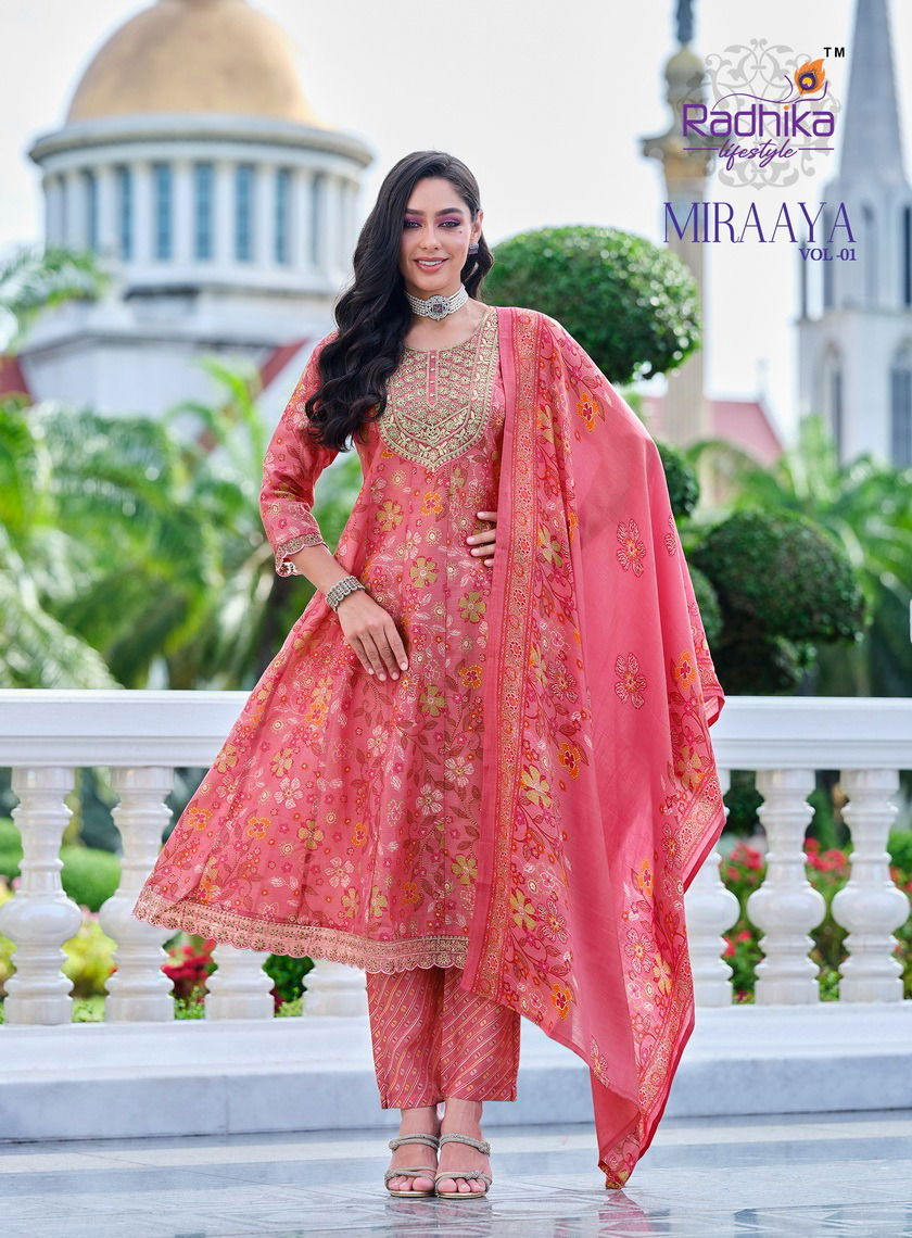 Miraaya Vol 1 By Radhika Shimmer Foil Printed Kurti With Bottom Dupatta Wholesale online
